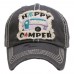 "HAPPY CAMPER" Embroidered  Vintage Style Ball Cap with Washedlook  eb-34492101
